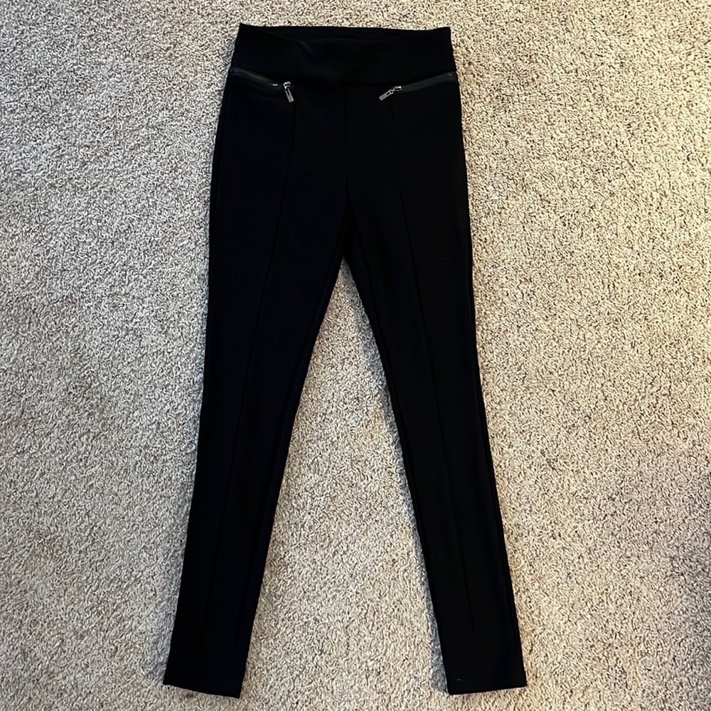 ShoSho Black Stretch Skinny Leg Dress Pants Size Medium Zipper Pocket Detail